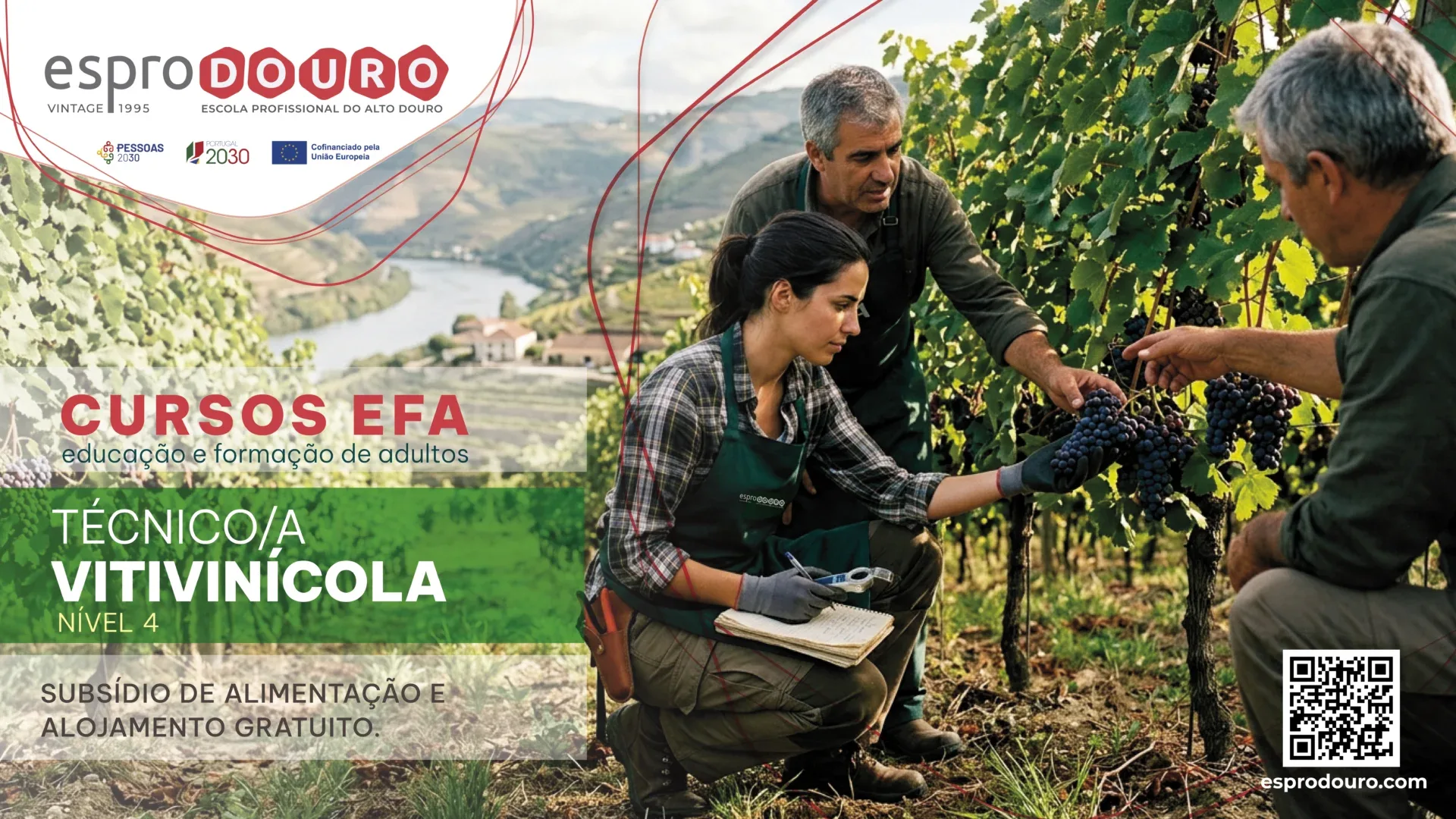 Cartaz do curso EFA de Técnico/a de Cozinha e Restauração